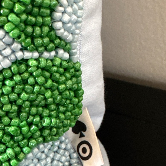 Kate Spade target beaded front toss pillow.  Green and Blue Floral 12x12 - Picture 8 of 13